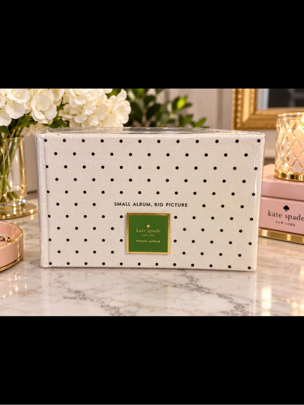 kate spade White and Black Polka Dot Photo Album